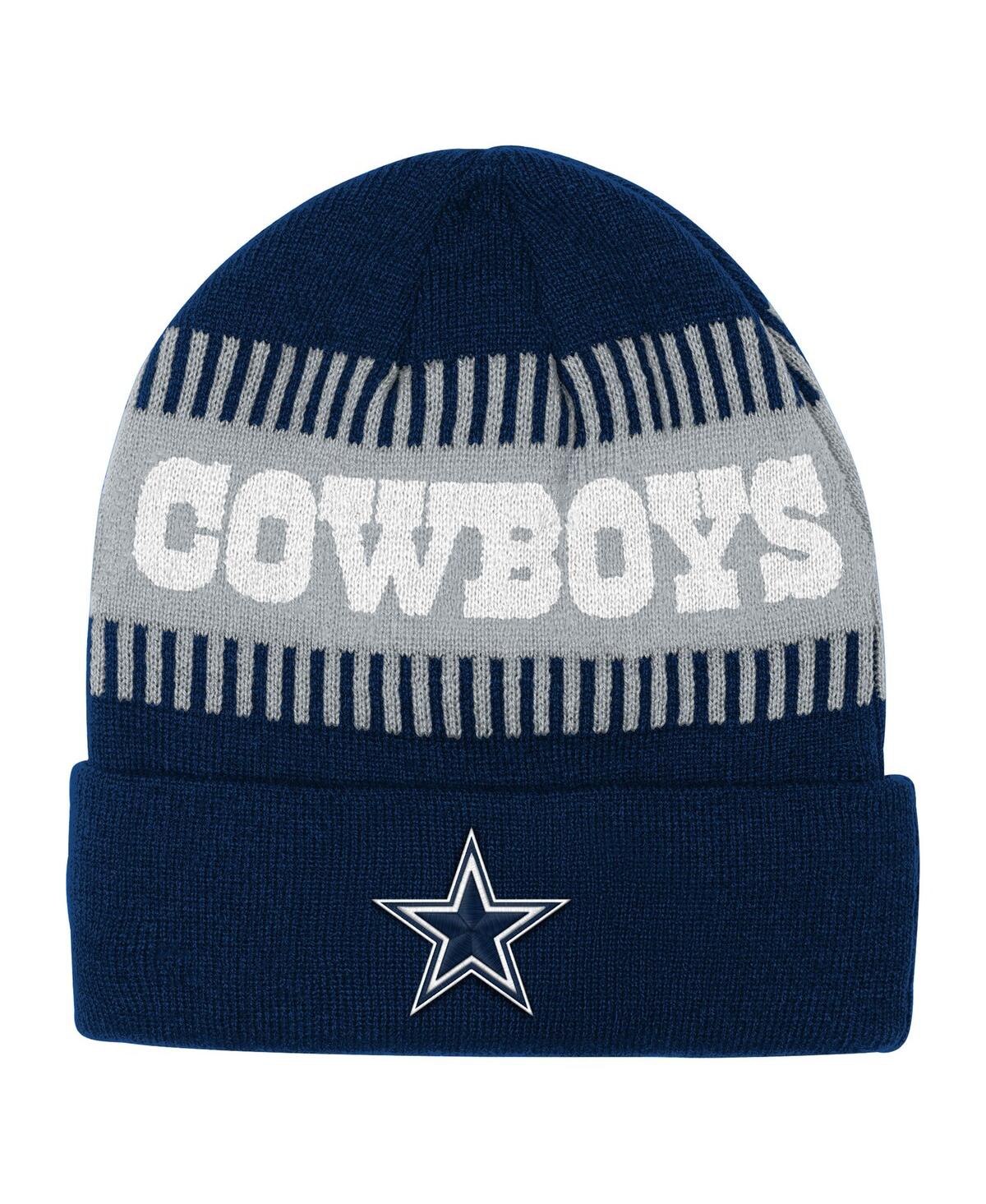 Outerstuff Big Boys And Girls Navy Dallas Cowboys Bright Lights Cuffed Knit Hat In Blue