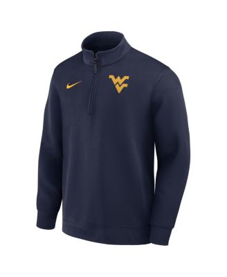 Men's Navy West Virginia Mountaineers 2025 Coaches Premium Dri-FIT Half-Zip Pullover Hoodie