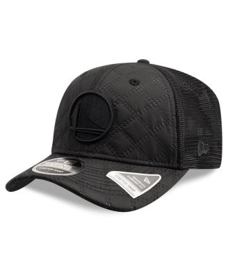 New Era - Men's Black Golden State Warriors Quilted Nylon 9SEVENTY Trucker Adjustable Hat