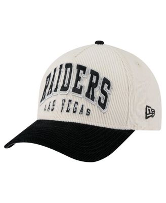 Men's Cream/Black Las Vegas Raiders Two-Tone Sided Corduroy 9FORTY A-Frame Adjustable Hat