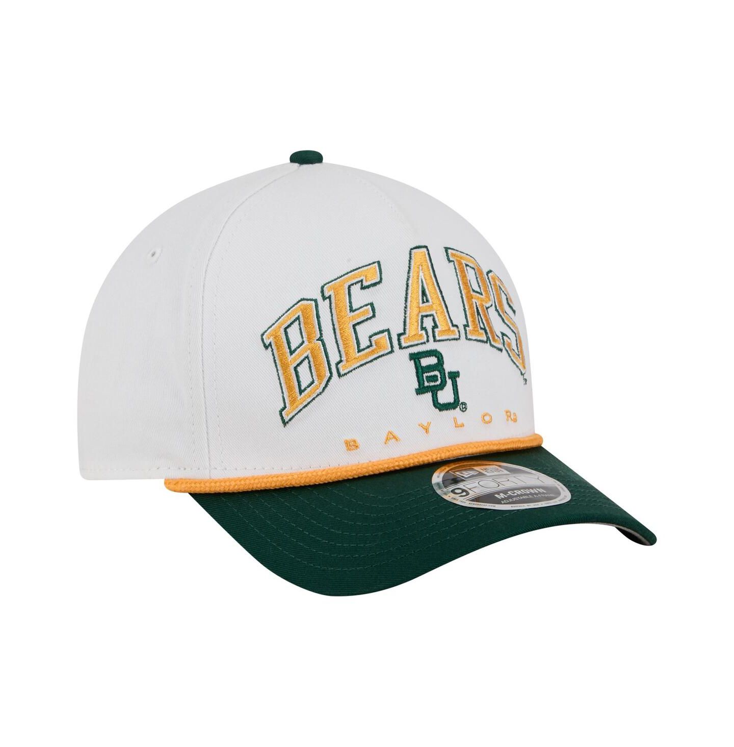 Мужская кепка New Era White/Green Baylor Bears Arch Two-Tone Rope 9FORTY A-Frame M-Crown Adjustable Hat — фото 3