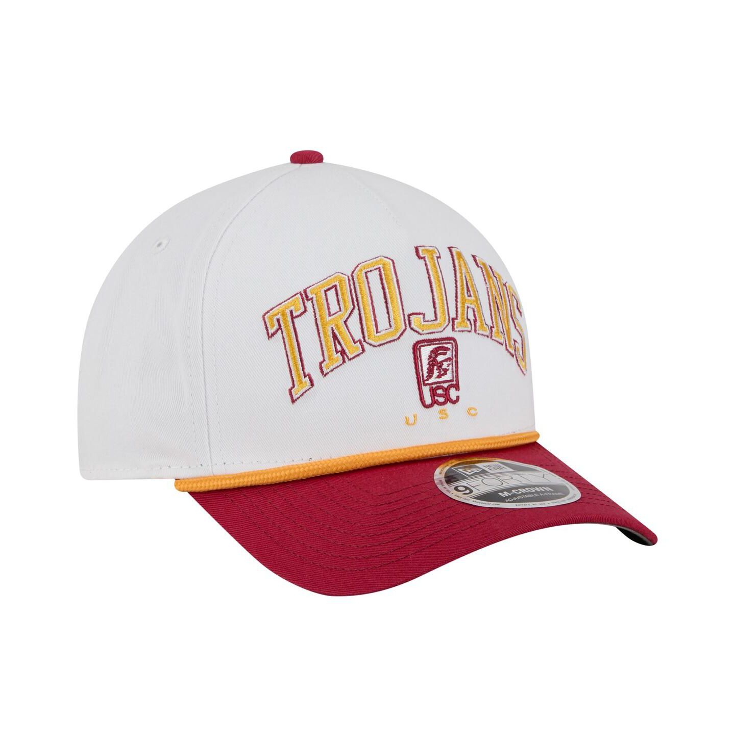 Мужская кепка New Era White/Cardinal USC Trojans Arch Two-Tone Rope 9FORTY A-Frame M-Crown Adjustable Hat — фото 2