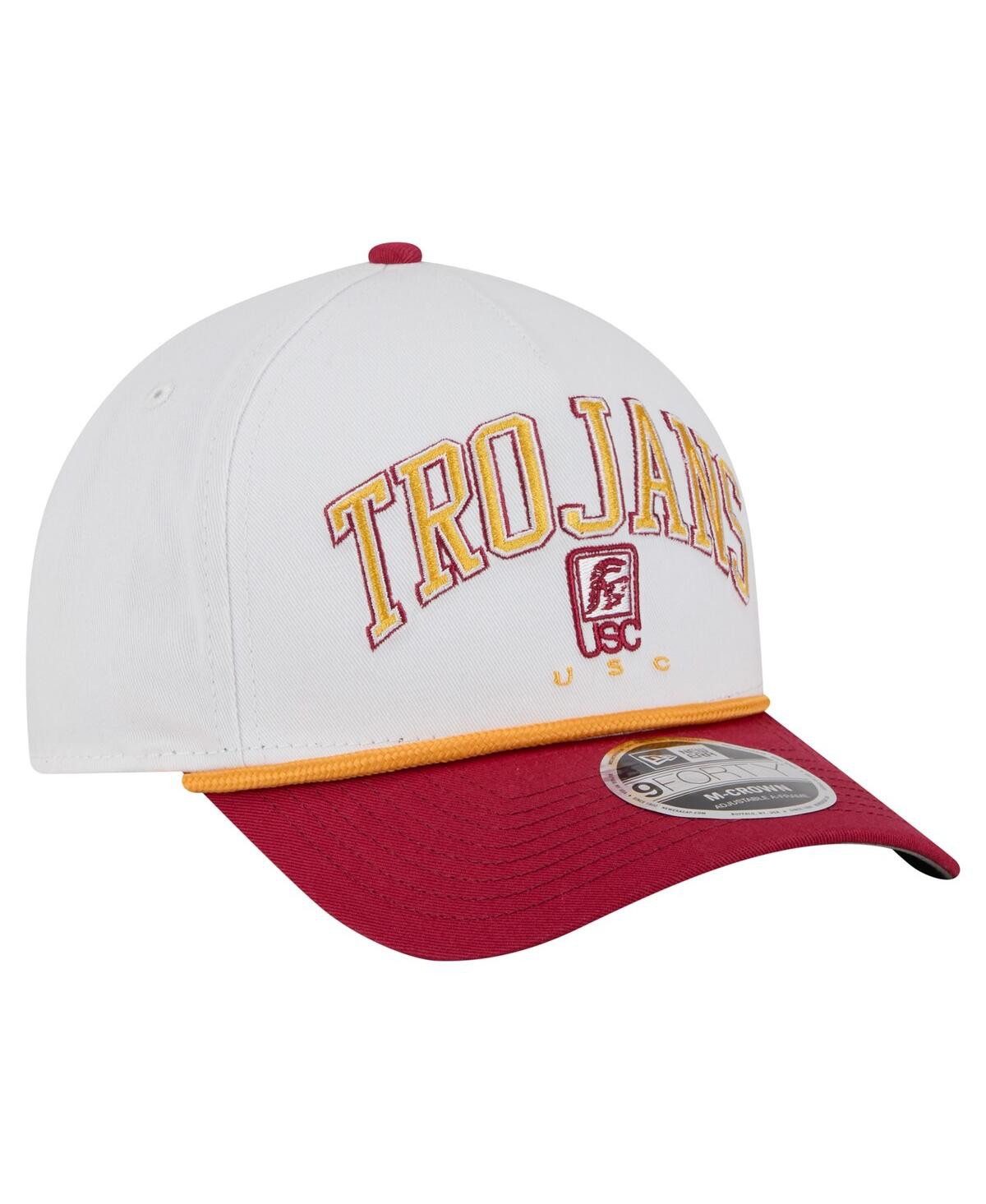 New Era Men's White/cardinal Usc Trojans Arch Two-tone Rope 9forty A-frame M-crown Adjustable Hat In Multi