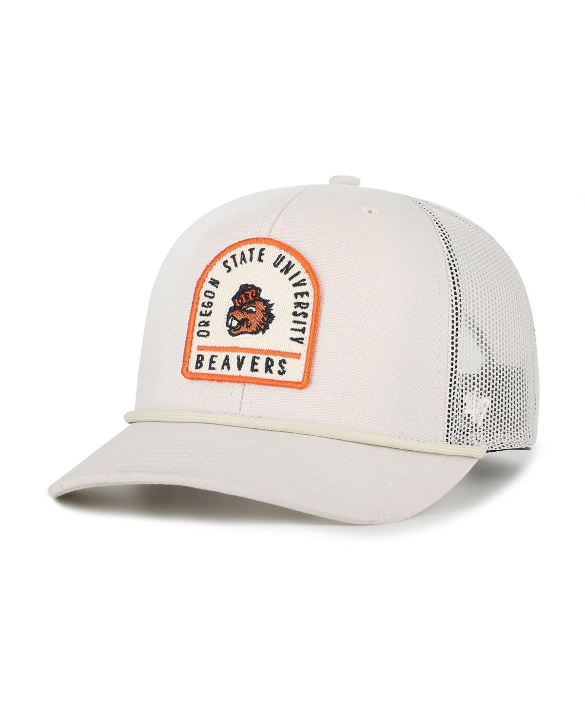 47 Brand Men's And Women's Cream Oregon State Beavers Core Inline Gravestone Adjustable Trucker Hat In White