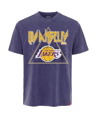 Men's Purple Los Angeles Lakers Distressed Rock Roll Collection Angus Premium Mineral Wash T-Shirt
