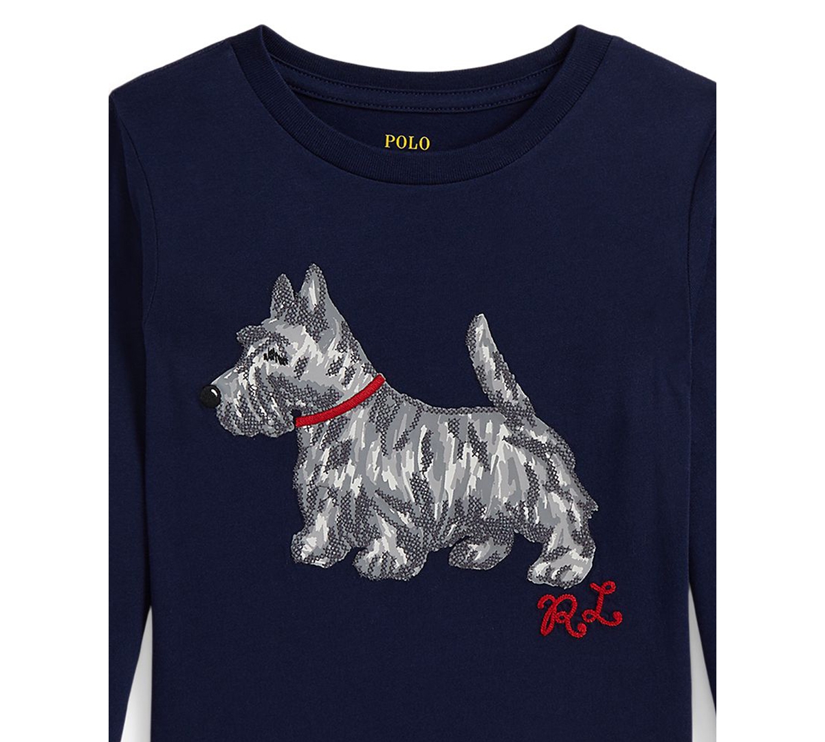 Polo Ralph Lauren Embroidered Long-sleeve T-shirt In Blue