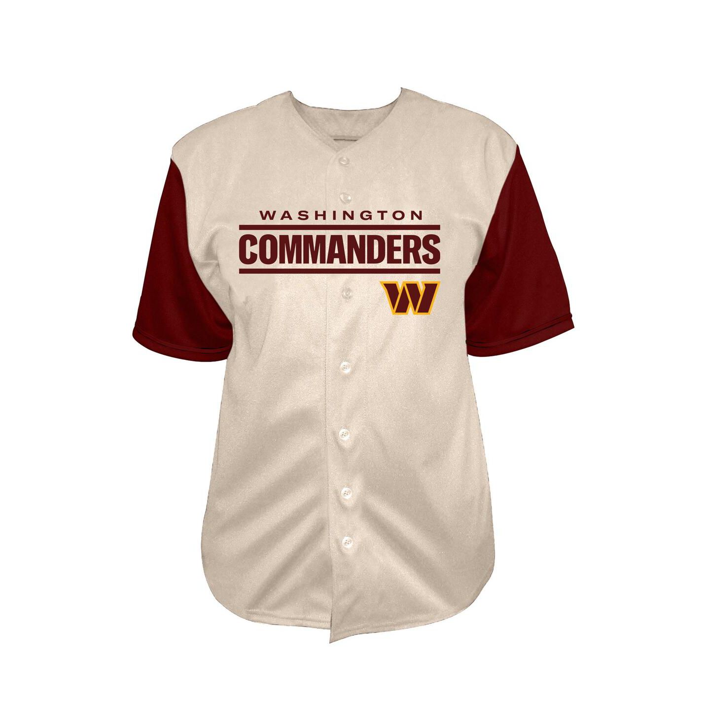 Мужская рубашка Fanatics Jayden Daniels Cream Washington Commanders Big & Tall Baseball Button-Up — фото 3