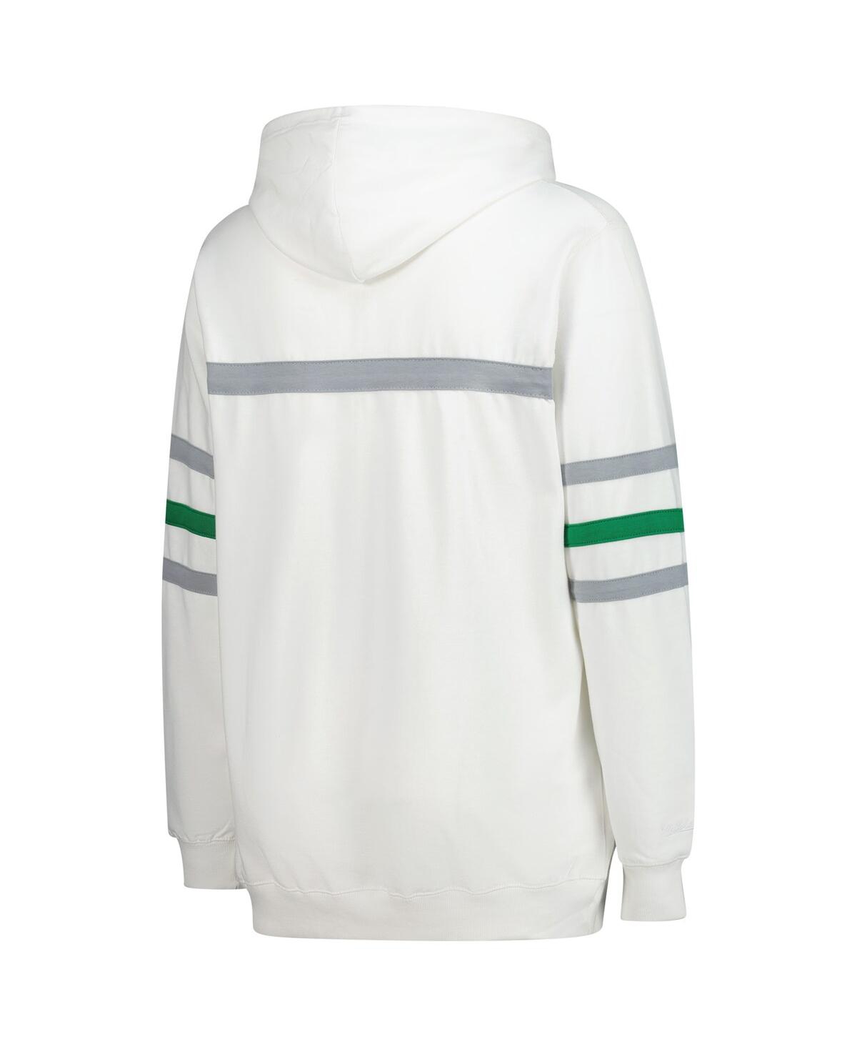Mitchell & Ness Women's White Philadelphia Eagles Plus Size Head Coach Throwback Pullover Hoodie In White