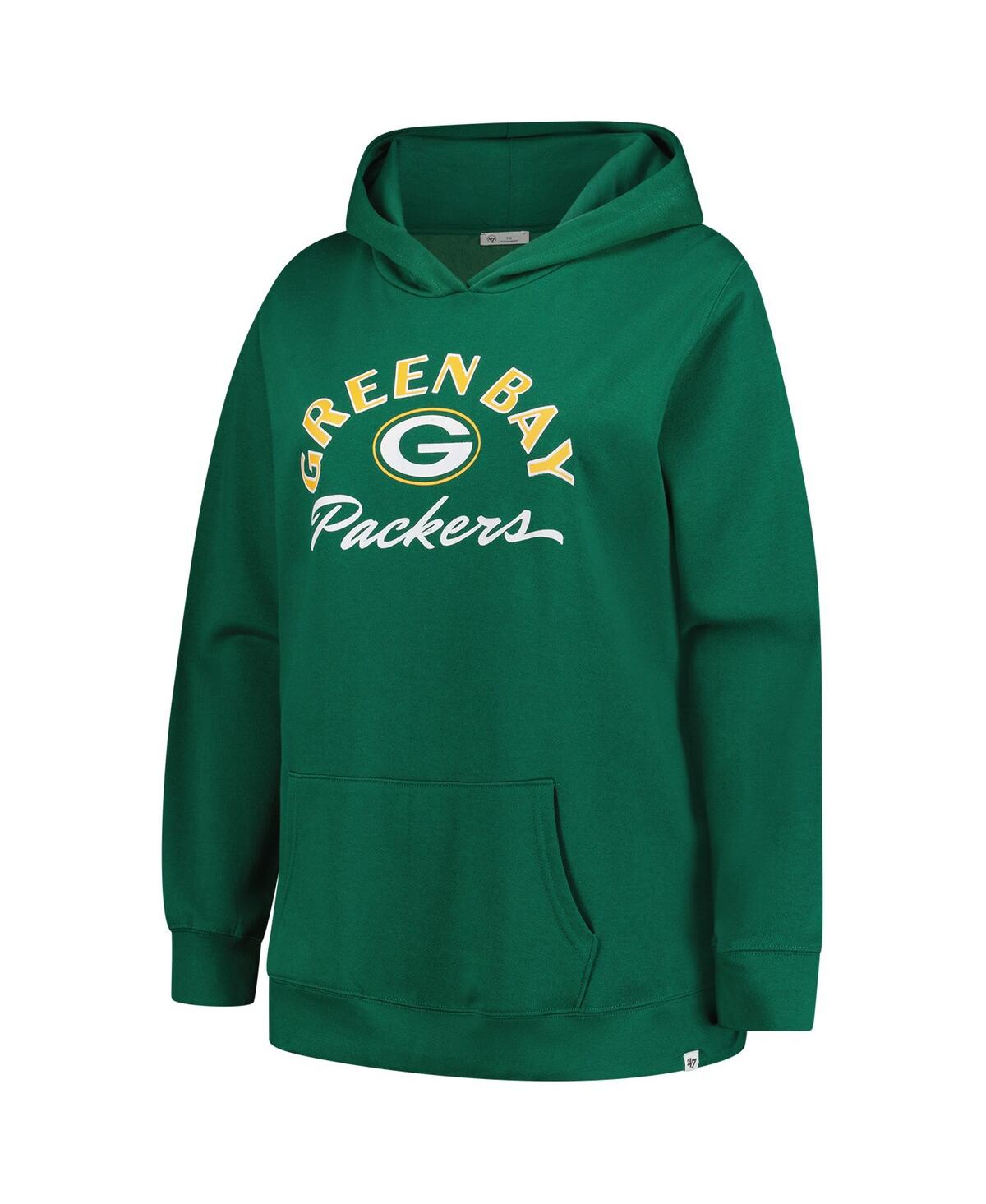 47 Brand Women'sâ Green Bay Packers Plus Size Whirlwind Naomi Hoodie In Green