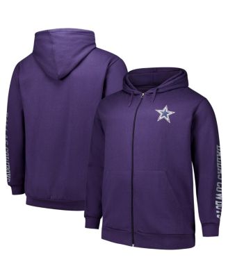 Fanatics - Men's Purple Dallas Cowboys Big Tall Sleeve Hit Full-Zip Hoodie