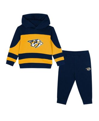 Outerstuff - Toddler 2-Piece Navy/Gold Nashville Predators Puck Hero Fleece Hoodie and Sweatpants Set