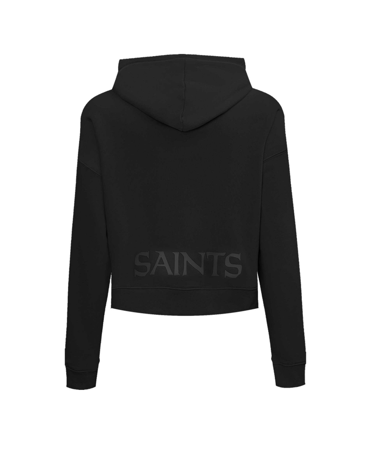 Pro Standard Women's Black New Orleans Saints Jeweled Cropped Pullover Hoodie In Black