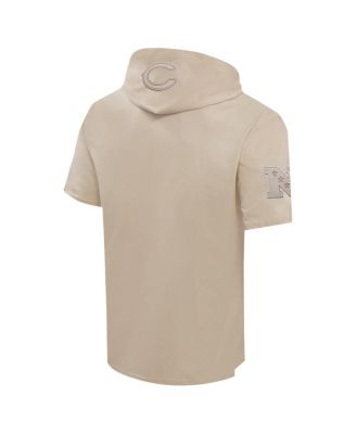 Men's Tan Chicago Bears Neutrals Capsule Short Sleeve Pullover Hoodie