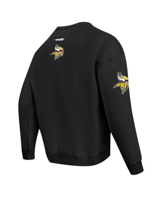 Men's Black Minnesota Vikings Turn It Up Drop Shoulder Pullover Sweatshirt