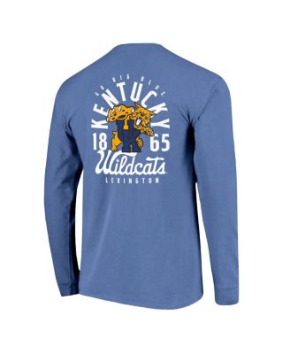 Men's Royal Kentucky Wildcats Comfort Colors Mascot Overlay Long Sleeve T-Shirt