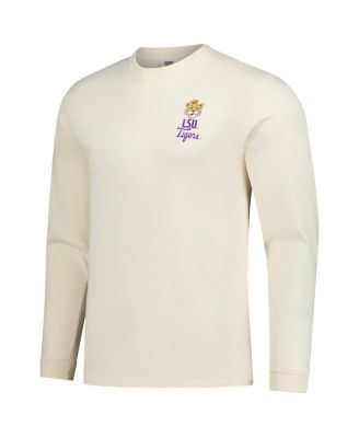 Men's Natural LSU Tigers Comfort Colors Mascot Overlay Long Sleeve T-Shirt