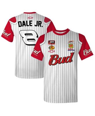 JR Motorsports Official Team Apparel - Men's White Dale Earnhardt Jr. Budweiser Baseball Uniform T-Shirt