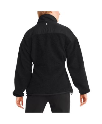 DKNY Women's Black Green Bay Packers Drew Mixed Media Full-Zip Jacket