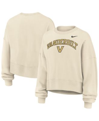 Nike - Women's Natural Vanderbilt Commodores Phoenix Fleece Oversized Cropped Sweatshirt