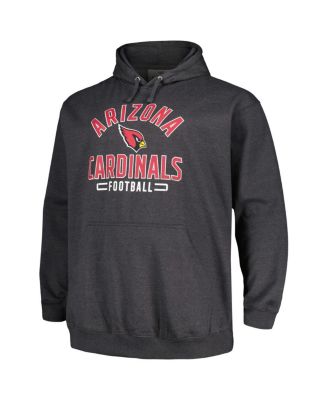 Men's Heather Charcoal Arizona Cardinals Big Tall Pullover Hoodie