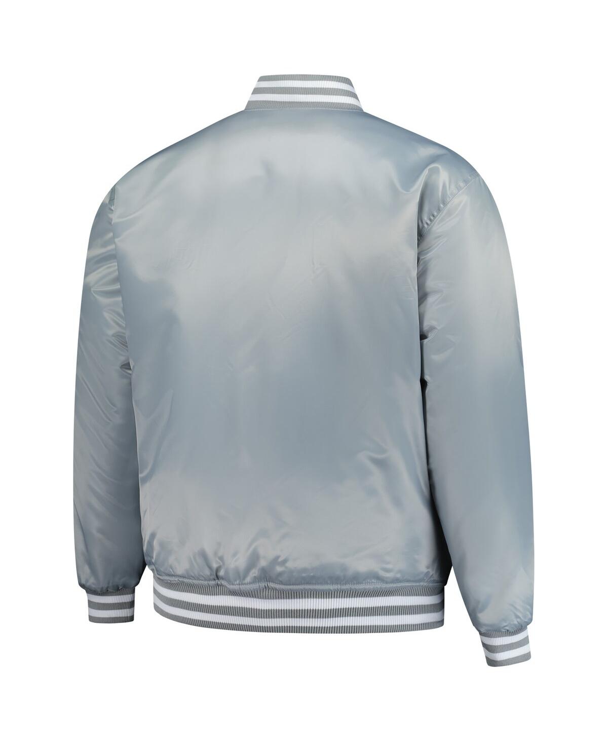 Mitchell & Ness Men's Navy/silver Chicago Bears Big Tall Throwback Reversible Full-zip Jacket In Blue