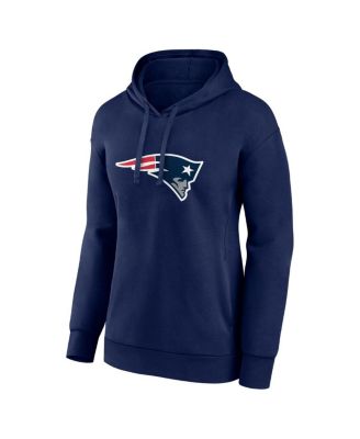 Women's Mac Jones Navy New England Patriots Player Icon Name Number V-Neck Pullover Hoodie