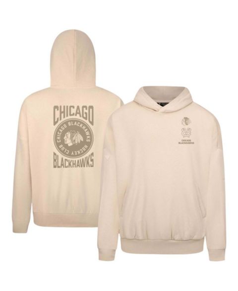 Мужское худи LevelWear Cream Chicago Blackhawks Contact Stamp Pullover