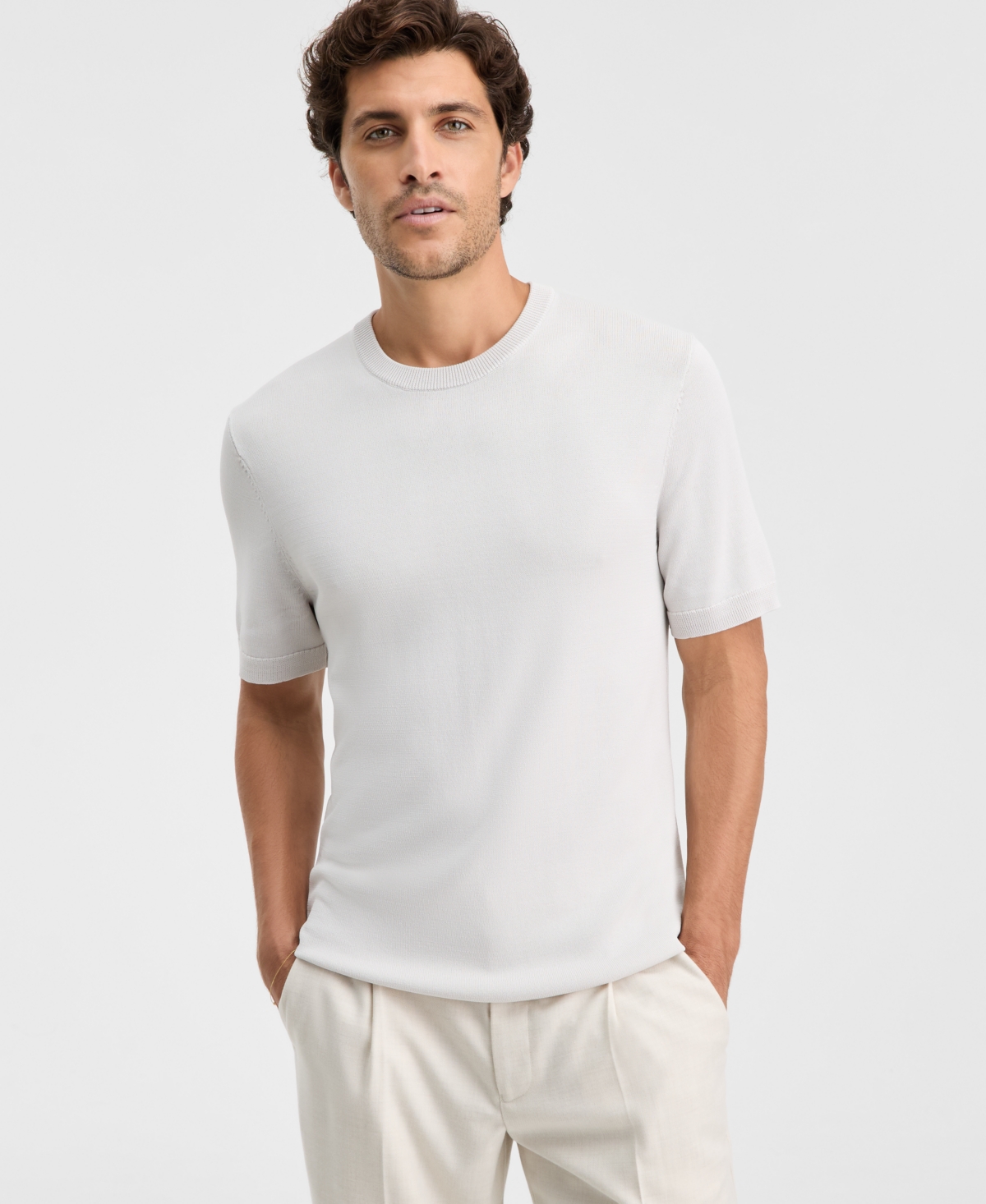 Alfani Men's Short-Sleeve Seamless Sweater T-Shirt, Macy's Exclusive