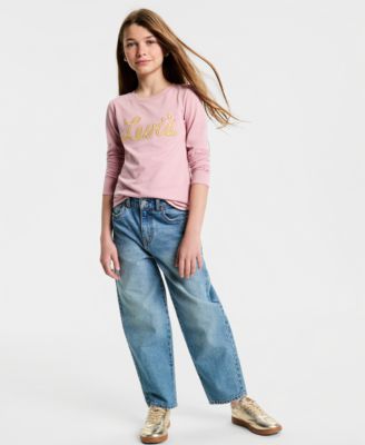Big Girls High Rise Baggy Barrel Jeans