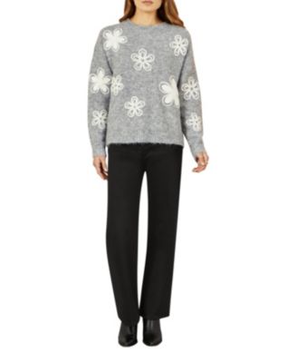 Women's Crochet Flower Knit Sweater