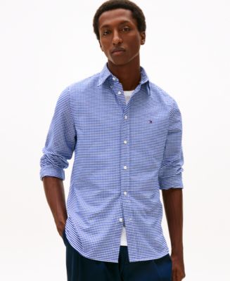 tommy hilfiger men's dress shirt regular fit non iron gingham Harper Mini Dress – Blue Harvest Apparel main image 0