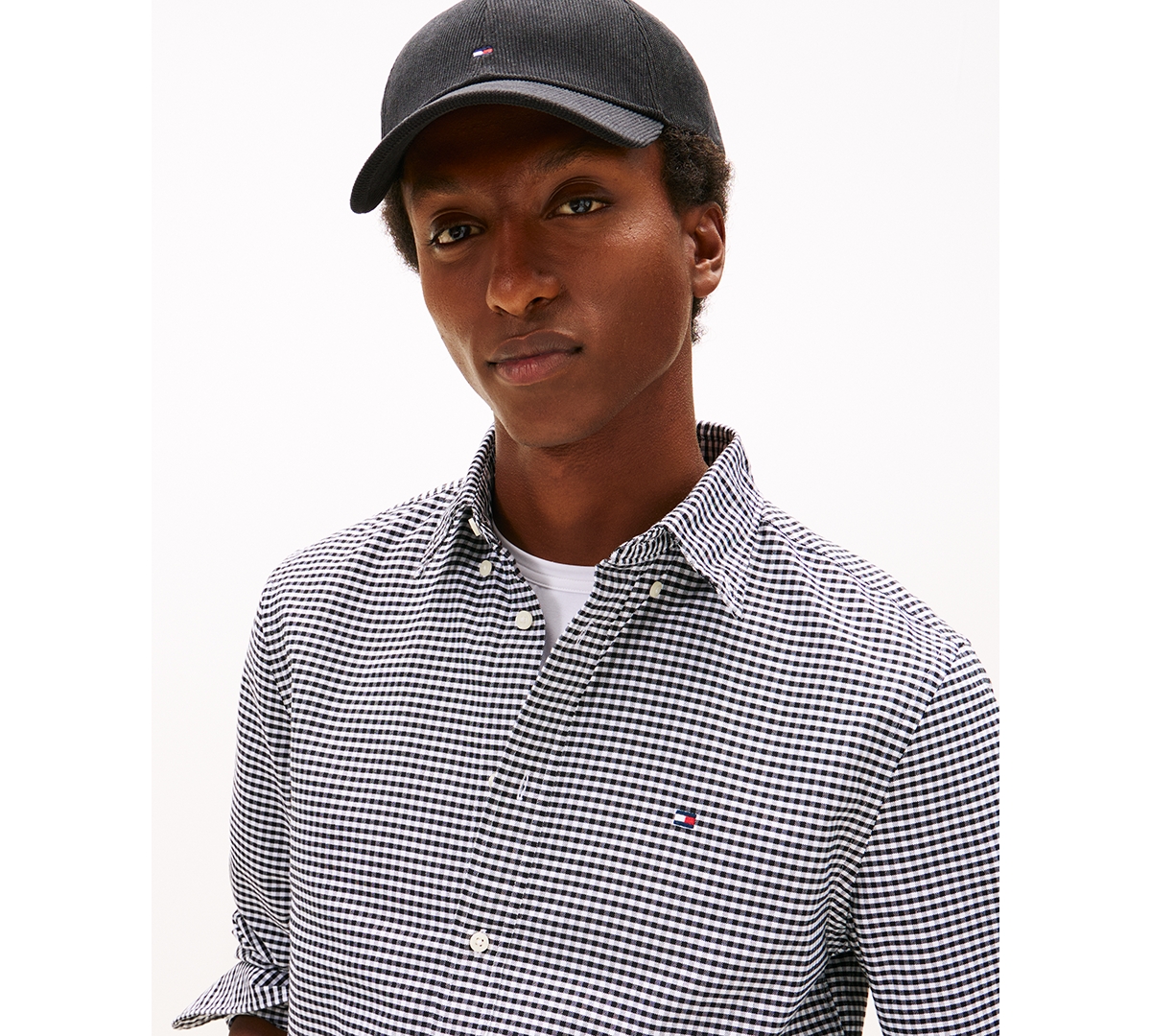 Tommy Hilfiger Men's Heritage Oxford Gingham Shirt In Gray