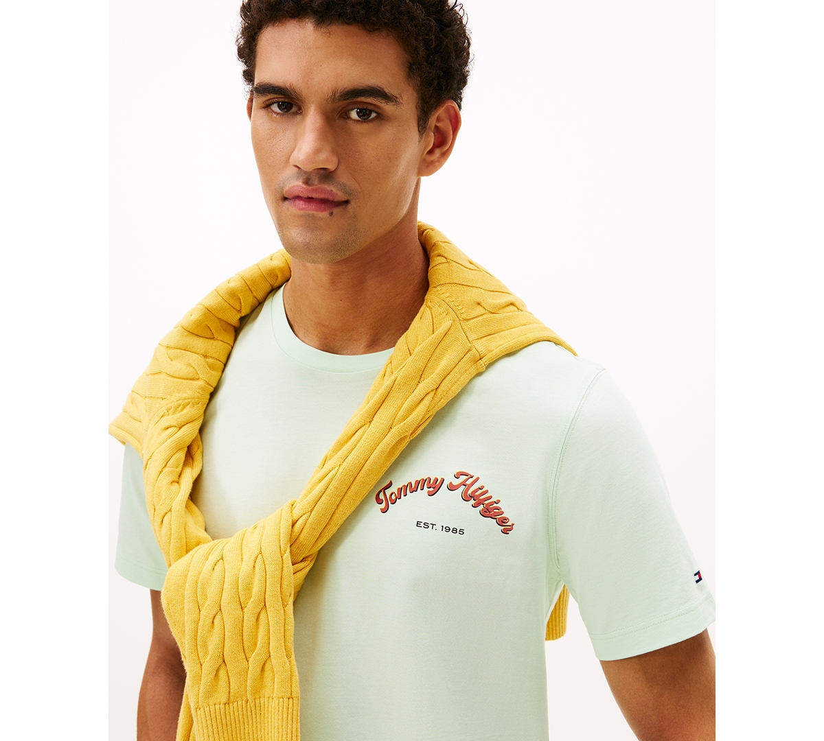 Tommy Hilfiger Men's Crewneck Short Sleeve T-shirt In Green