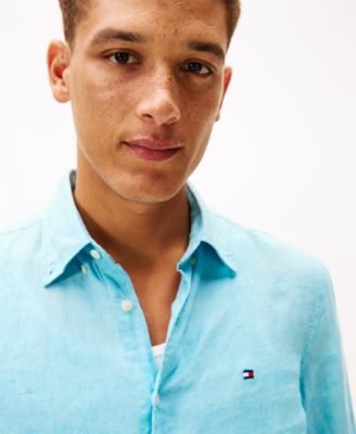 Men's Button-Down Linen Long Sleeve Shirt