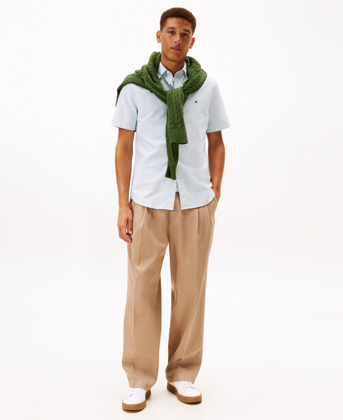 Tommy Hilfiger Men's Heritage Oxford Short Sleeve Shirt In Blue