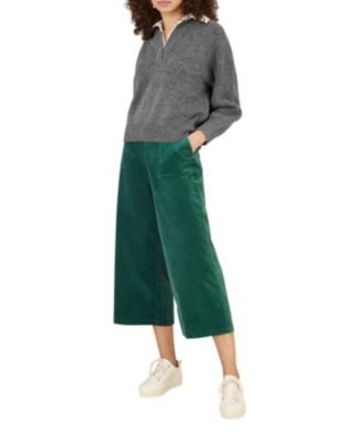 Women's Cord Cropped Wide Leg Pants