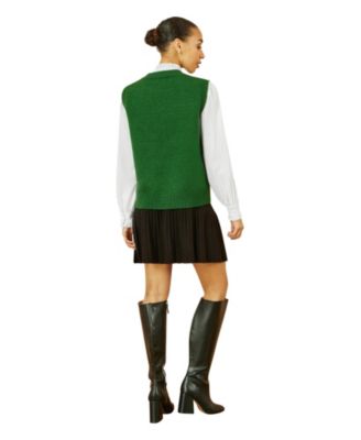 Women's Knitted Floral Sleeveless Sweater Vest