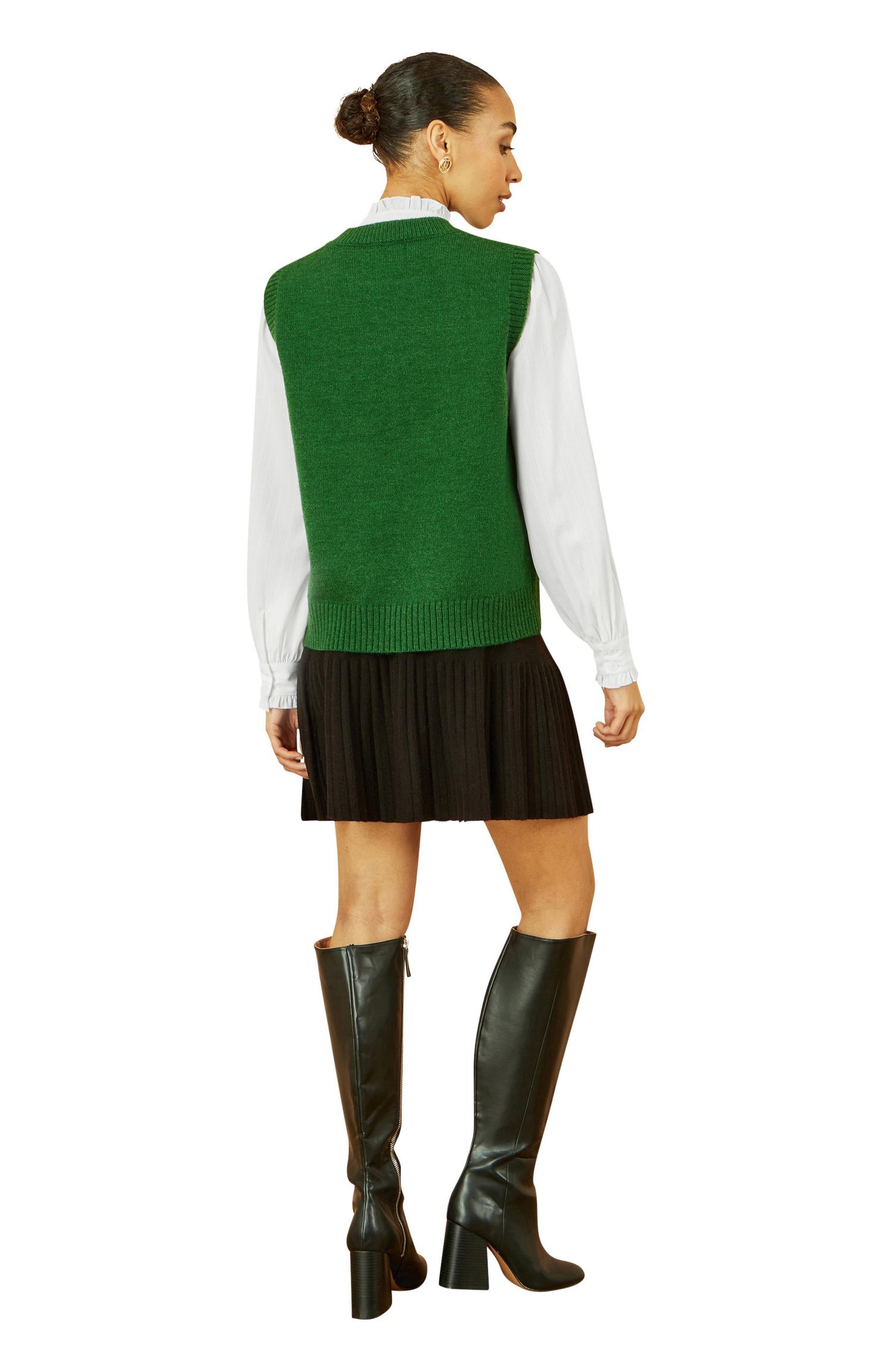 Women's Knitted Floral Sleeveless Sweater Vest