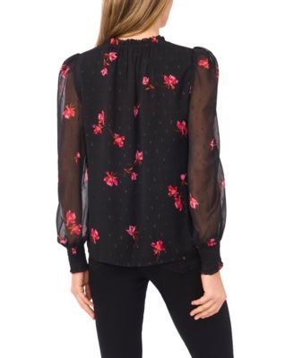 Women's Smocked Cuff Ruffle Top