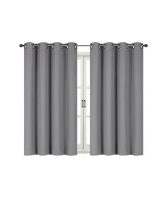 100% Thermal Blackout Bath and Kitchen Window Curtains - 50 in. W x 45 in. L, Purple