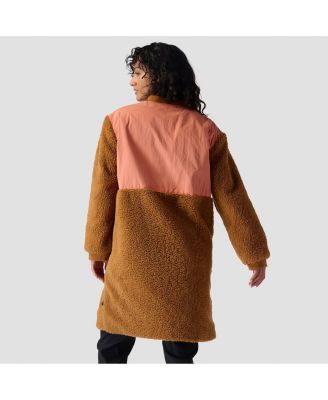 Women's Mixed Fabric Fleece Long Coat Fleece Jackets