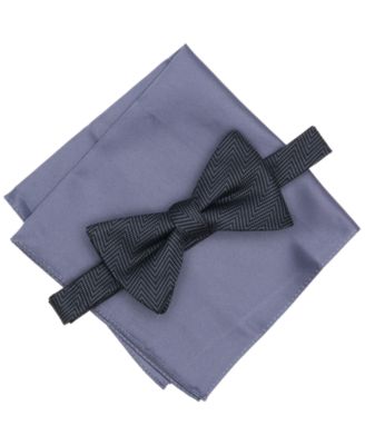 Men's 2-Piece Dune Herringbone Bow Tie and Pocket Square Set
