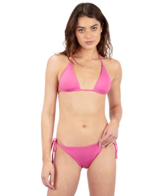 Juniors' Solid Reversible Triangle Bikini Top