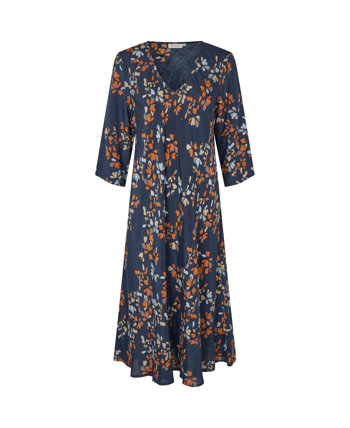 Masai Copenhagen Women's MaNorelle V-Neck 3/4 Sleeve Midi Dress