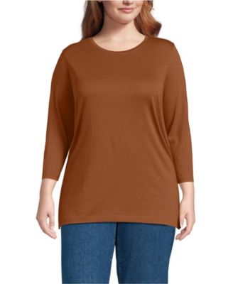 Plus Size 3/4 Sleeve Cotton Supima Tunic