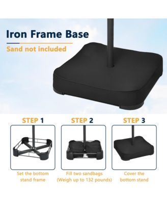 15 ft. Outdoor Rectangular Crank Market Umbrella Patio Umbrella