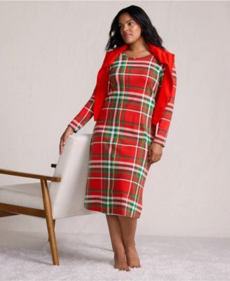Plus Size Cotton Long Sleeve Midcalf Nightgown