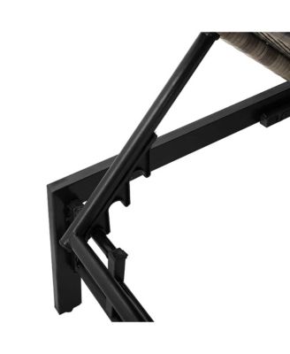 Sun Lounger Grey, Navy Blue PE rattan, Powder-coated steel Standard