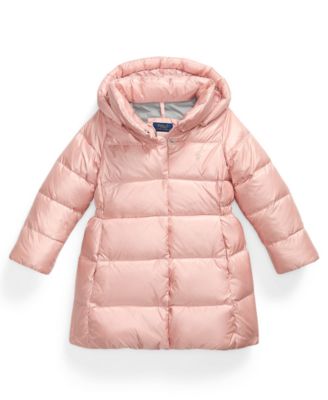 Girls' 2T-6X Metallic Full-Zip Hooded Long Jacket
