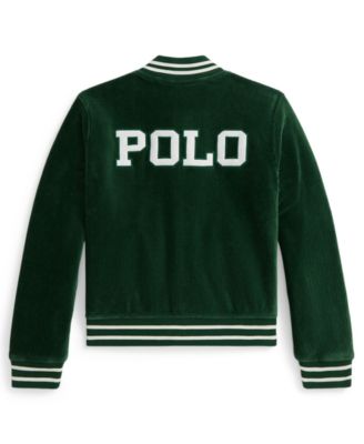 Girls' 7-16 Striped Ribbed Bomber Jacket